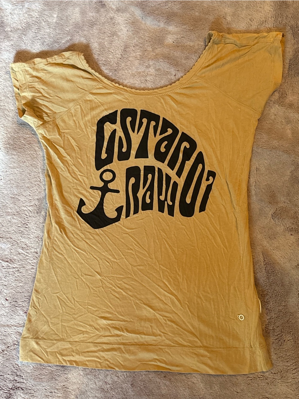 beige graphic shirt